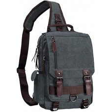 mygreen Canvas Crossbody Bag Sling Bag Sling Rucksack Brusttasche Unisex Umhängetasche Outdoor schwarz Schuhe & Handtaschen
