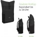 LARK STREET Rucksack Damen & Herren - No 2 - Rolltop Schwarz – Recycelt & Wasserabweisend mit Laptopfach Koffer Rucksäcke & Taschen