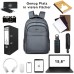 ROYALZ Daypack Rucksack Grau für Herren 15 6 Zoll Laptopfach geeignet für Schule Uni Arbeit Business Freizeit Reisen Koffer Rucksäcke & Taschen