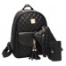 Vbiger Rucksack Damen PU Leder Elegant Daypack Schultertasche 3 in 1 Kleiner Rucksack Set Schwarz Koffer Rucksäcke & Taschen
