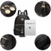Vbiger Rucksack Damen PU Leder Elegant Daypack Schultertasche 3 in 1 Kleiner Rucksack Set Schwarz Koffer Rucksäcke & Taschen