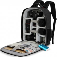 CADeN Kamerarucksack Spiegelreflex Tasche Wasserabweisend Fotorucksack mit Regenschutz Camera Backpack Bag Kompatibel mit Canon Nikon Sony 2 DSLR 7 Objektiv Stativ Kamera