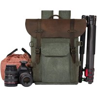 Kamera Rucksack SLR Camera Bag Waterproof Batik Canvas Retro Fashion Digital Camera Backpack Armee grün Kamera