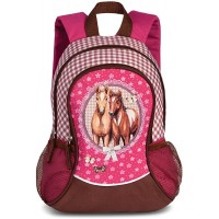 Mädchen Kinder Rucksack Kinderrucksack mit tollem Pferde Pfohlen Motiv 20550 mit Hauptfach und Nebenfach Getränkenetz 35 x 27 x 15 cm pink Koffer Rucksäcke & Taschen