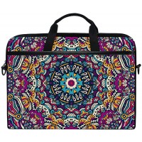 Ahomy 14 Zoll Laptoptasche Mandala Boho Stil Canvas Stoff Laptop Tasche Business Handtasche mit Schultergurt für Damen und Herren Koffer Rucksäcke & Taschen