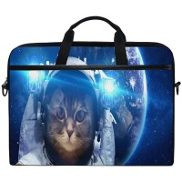Laptop-Umhängetasche Motiv Katze im Weltraum Reise-Aktentasche für Männer und Frauen Business tragbare Tragetasche für Computer Laptop Handtasche für Notebook und Tablet Koffer Rucksäcke & Taschen