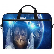 Laptop-Umhängetasche Motiv Katze im Weltraum Reise-Aktentasche für Männer und Frauen Business tragbare Tragetasche für Computer Laptop Handtasche für Notebook und Tablet Koffer Rucksäcke & Taschen
