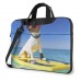 Surfer Welpe mit Sonnenbrille Hawaiian Dog Print Laptop Koffer Rucksäcke & Taschen