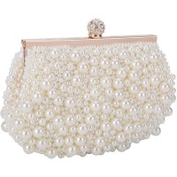 BAIGIO Clutch Damen Perlen Abendtasche Elegant für Hochzeit Party Schuhe & Handtaschen