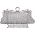 BAIGIO Damen Abendtasche Clutch Tasche Elegant Handtasche mit Strass für Party Hochzeit Silber Schuhe & Handtaschen