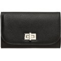 Caspar TA389 elegante Damen Clutch Tasche Abendtasche mit langer Kette Farbeschwarz GrößeOne Size Schuhe & Handtaschen