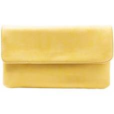 cecilia&bens Elegante Damen Clutch Handtasche | Abendtasche | Schminktasche kleine Tasche 100% Vegan Farbegelb Schuhe & Handtaschen