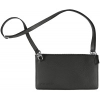 minibag Damen Umhängetasche Leder Clutch Made in Europe Schwarz Schuhe & Handtaschen