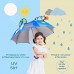 CAPMESSO Kinder Regenschirm Jungen 3D Dome Regenschirme mit Griff Winddichter Stockschirm für Mädchen Jungen Sicherheitsäffnung 3 bis 6 Jahre Space Ship Koffer Rucksäcke & Taschen