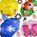 CAPMESSO Kinder Regenschirm Jungen 3D Dome Regenschirme mit Griff Winddichter Stockschirm für Mädchen Jungen Sicherheitsäffnung 3 bis 6 Jahre Space Ship Koffer Rucksäcke & Taschen