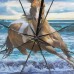 ISAOA Automatischer Reise-Regenschirm kompakt faltbar Running Horse Art Malerei Winddicht Stockschirm Ultraleicht UV-Schutz Regenschirm für Damen Herren und Kinder Koffer Rucksäcke & Taschen