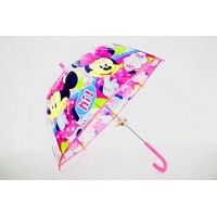 Minnie Mouse Regenschirm transparent 48 cm manuell Camping und Wandern für Kinder Jugendliche mehrfarbig Einheitsgröße Koffer Rucksäcke & Taschen