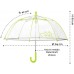 PERLETTI 15530 Regenschirm Robust und Windfest für Jungen - Kinderschirm Transparent mit Details Apfelgrün Grün Gelb und Reflektierendem Rand - 3 bis 6 Jahre - Durchmesser 64 cm Koffer Rucksäcke & Taschen