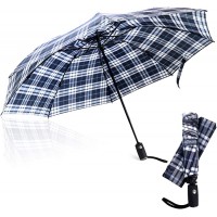 Regenschirm dritter Boden – 116 8 cm Automatischer Offen und Schließen umgekehrter Regenschirm kompakter Rückwärtsschirm winddicht groß leicht UV-Reiseschirm Blue White Pattern 46 Inch Koffer Rucksäcke & Taschen