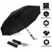 Vedouci Faltbarer Regenschirm mit 10 Rippen kompakter Reise-Regenschirm mit Teflon-Beschichtung automatische Regenschirme Anti-UV-Beschichtung faltbar Jet Black Koffer Rucksäcke & Taschen