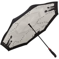VON LILIENFELD Regenschirm Auf-Automatik Stabil Autofahrer Inverted Double-Layer Motiv Schwarze Katzen Koffer Rucksäcke & Taschen