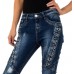 Ital Design Damen Destroyed Skinny Jeans Bekleidung