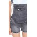 Damen Latzhose Overall Jumpsuit Hot Pants Jeans Shorts Sommer Hose Stretch Blau Schwarz Bekleidung