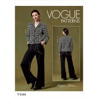 Vogue Patterns-V1644E5-Damen-Anzüge und Koordinaten; Damenhosen Jumpsuits & ShortsDamenjacken & Westen Papier Weiß verschiedene Größen Bekleidung
