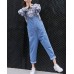 Damen Overall Denim Jeans Gerade Hosen Latzhose Verstellbarer Schultergurt Bekleidung