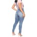 DFGHN Enger Jeans-Overall Für Frauen Sexy Ripped Latzhose Ärmel Distressed Denim-Trägerhose S Bekleidung