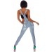 Fashion4Young 3957 Damen Latzhose Hose mit Träger Röhren Jeans Overall Jeanshose Latzjeans M=38 Hellblau Bekleidung