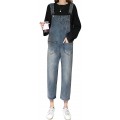 Mengmiao Damen Jeans Denim Latzhose Verstellbarer Schultergurt Overall Gerade Hosen Bekleidung