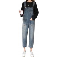 Mengmiao Damen Jeans Denim Latzhose Verstellbarer Schultergurt Overall Gerade Hosen Bekleidung