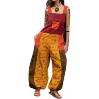 ROLACAT Latzhose mit Boho-Print für Damen lässige Sommerhose mit lockerer Passform farbige Baggy-Hose Bekleidung