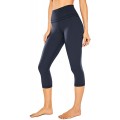 CRZ YOGA Damen Yoga Capri Leggings Sport Hose mit Hoher Taille-Nackte Empfindung -48cm Marine 19'' - R418 42 Bekleidung