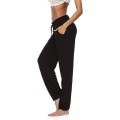 DIBAOLONG Damen Yoga-Hose weites Bein bequemer Kordelzug locker gerade Lounge Laufen Training Legging Bekleidung