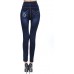 Heiguonvshi Damen Jeggings Jeansoptik Leggings Oversize Treggings Elastic Jeans Strumphose High Waist Skinny Hosen Long Tights S-3XL Bekleidung