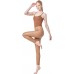JOPHY & CO. Skinny Hose für Damen bi-elastisch aus Kunstleder mit T-Außennaht Art.9837 Beige XXL Bekleidung