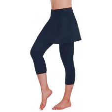 KIMODO® Damen Lässige Rock Leggings Cropped Culottes Hose Tennishose Sport Fitness Freizeithose Pants Bekleidung