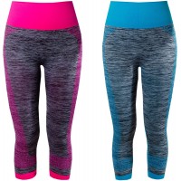 L&K-II Damen Sport Leggings 3 4 Sporthose Strech Fitness Laufhose in mehren Farben und Varianten 4119 Bekleidung