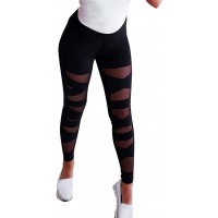 SALUCIA Damen Leggings High Waist Leggins Fitness Hose Push Up Workout Yoga Sport Fitnesshose Stretch Tights Laufhose mit Netzeinsätzen Bekleidung
