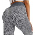 Sexy Shark Scales High Waist Leggings Butt Lifting Anti Cellulite Sexy Leggings for Women High Waisted Yoga Pants Workout Tummy Control Sport Tights Gray M Bekleidung