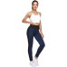 Sykooria Sport Leggings Damen Fitnesshose mit Hohe Taille Blickdicht Yoga Leggings mit Taschen Sporthose mit Seitenstreifen Bekleidung