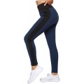 Sykooria Sport Leggings Damen Fitnesshose mit Hohe Taille Blickdicht Yoga Leggings mit Taschen Sporthose mit Seitenstreifen Bekleidung