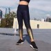 Xmiral Hosen Damen Farbverlauf Bronzing Drucken Hohe Taille Leggings mit Hüftstrumpfhose Bekleidung