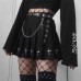 Damen Sexy Faltenrock Vintage Plaid Harajuku Stil Rock Kette Spleißen Gothic Rock Hohe Taill Minirock Sommer Kurz Rock Bekleidung