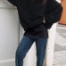 Sweatshirt Basisrock mit Weiblichem All-Match-Kurzrock im Saum Damen Plaid Gummiband Verlängerungsrock Boden Artefakt Rock Bekleidung