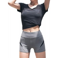 Corumly Damen Shorts Einfach Lässig Bequeme Yoga Shorts Mode Enge Fitness Sport Laufshorts Bekleidung