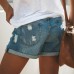 Damen Stilvolle All-Match-Jeans-Shorts mit zerrissenen Löchern Street Trend Fashion Distressed Washed Shorts mit gerader Mitte Bekleidung