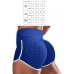 FGHDR Damen Bauch Kontrolle Yoga Shorts Elastische High Waist Butt Lifting Jogginghose Scrunch Booty Shorts Blau Large Bekleidung